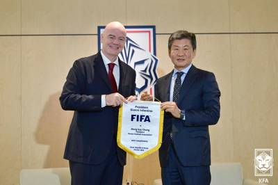 韓 월드컵 11연속 본선행에 “인상적인 성과”…인판티노 회장 축전