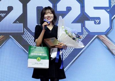 [포토]박소영 치어리더, 싱글벙글 수상소감