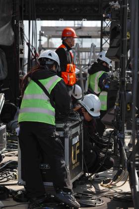 [포토] BTS 공연 무대 설치 중인 광화문광장