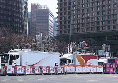 [포토] 방탄소년단 공연 D-1, 이동식 기지국 설치