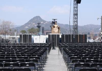 [포토] 방탄소년단 광화문 공연 좌석 설치 완료