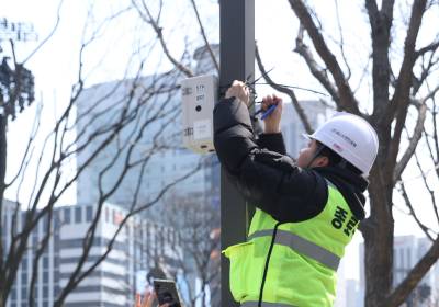 [포토] BTS 공연 앞둔 광화문, AI 인파 관리 시스템 설치