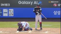 '강민호의 제스처가 애처롭다' 공이 뜨는 미야지, 탈삼진 6개에 볼넷 7개…WHIP 2.25 [IS 냉탕]