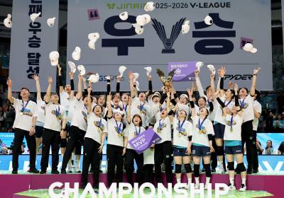 [포토]GS칼텍스, 25-26 V리그 여자부 왕좌 차지
