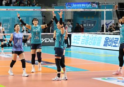 [포토]GS칼텍스, 5년 만의 왕좌 탈환의 순간