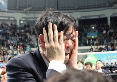 [포토]우승 감격에 오열하는 GS칼텍스 이영택 감독