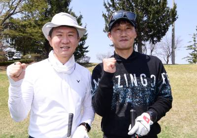 [포토]화이팅 외치는 정몽규 회장- 이정효 감독